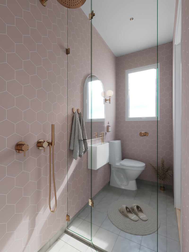 Fibo | Dusky Pink Hexagonal Tile Wall Panel