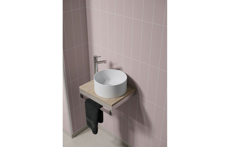 Fibo | Dusky Pink Stacked Subway Tile Wall Panel
