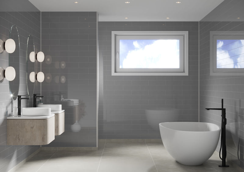Fibo | Medium Grey Brick Panel