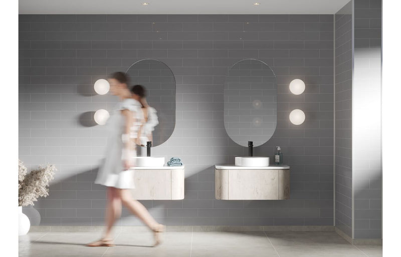 Fibo | Medium Grey Brick Panel