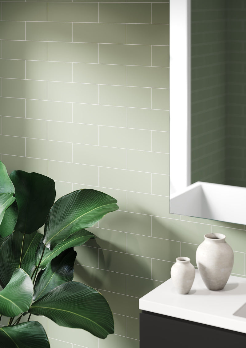 Fibo | Olive Green Metro Brick Panel