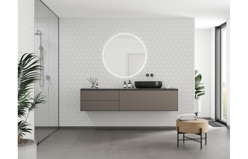 Fibo | White Silk Hexagon Panel