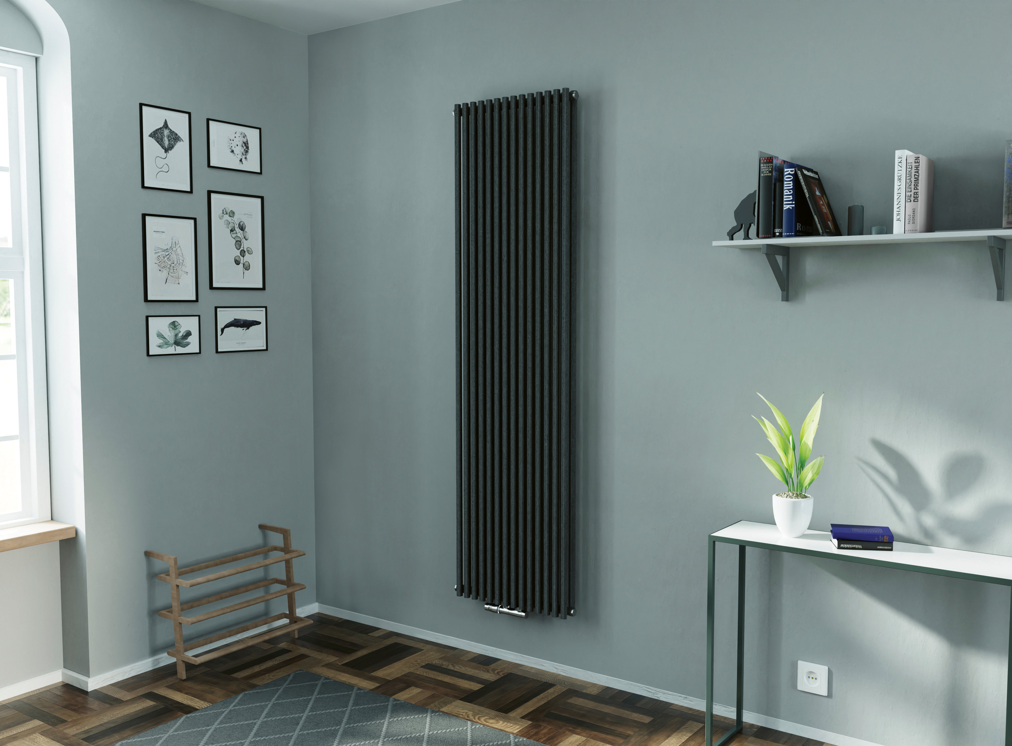 Eucotherm Gaja Duo Vertical Radiator - Textured Anthracite – Bath & More UK
