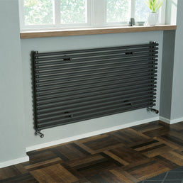 Eucotherm Gaja Single Horizontal Radiator - Textured Matte Anthracite