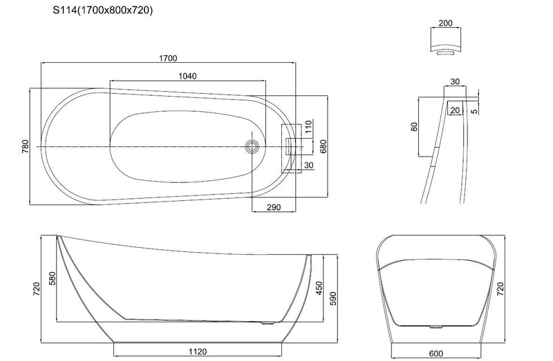 Mereva Jura Freestanding Bath