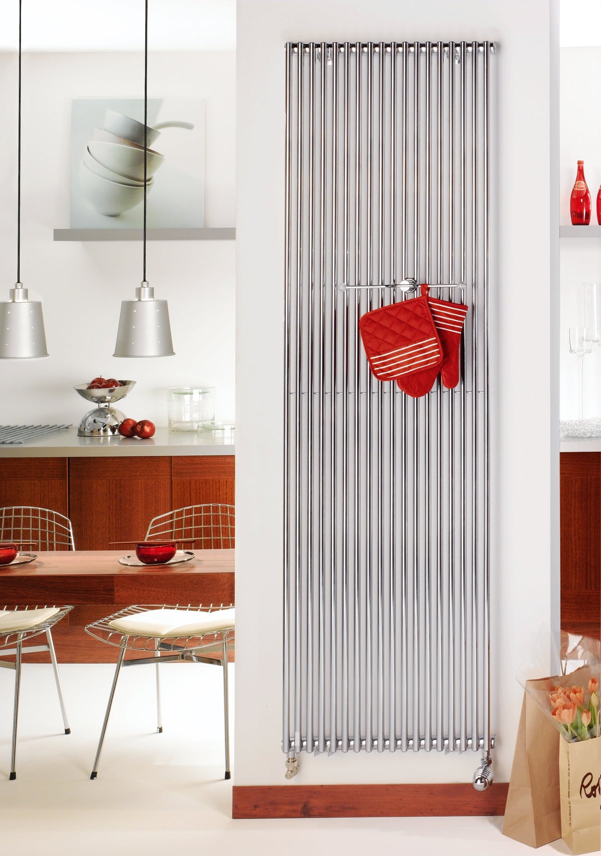 Kleo Vertical Radiator - Chrome | Zehnder – Bath & More UK