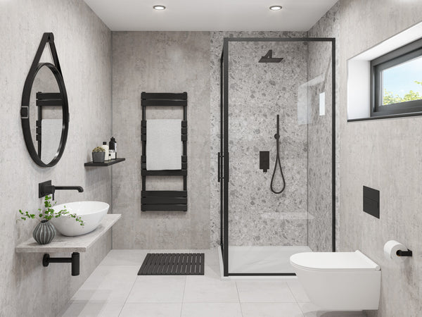 Industrial Concrete | Wetwall Mermaid Bathroom Wall Panels