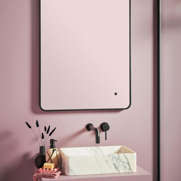 Scudo - Alfie Soft Square Led Mirror Black Frame