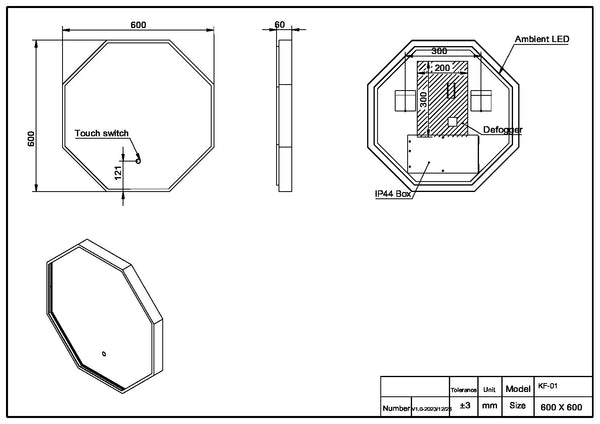 Scudo - Passa Octagonal Mirror 600X600Mm