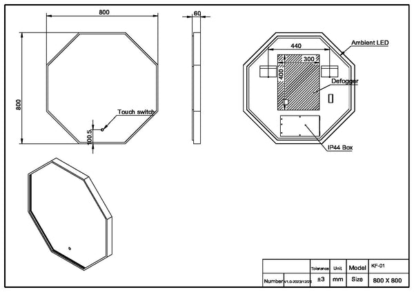 Scudo - Passa Octagonal Mirror 800X800Mm