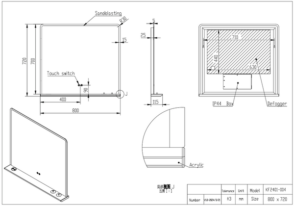 Scudo - Charj Led Mirror