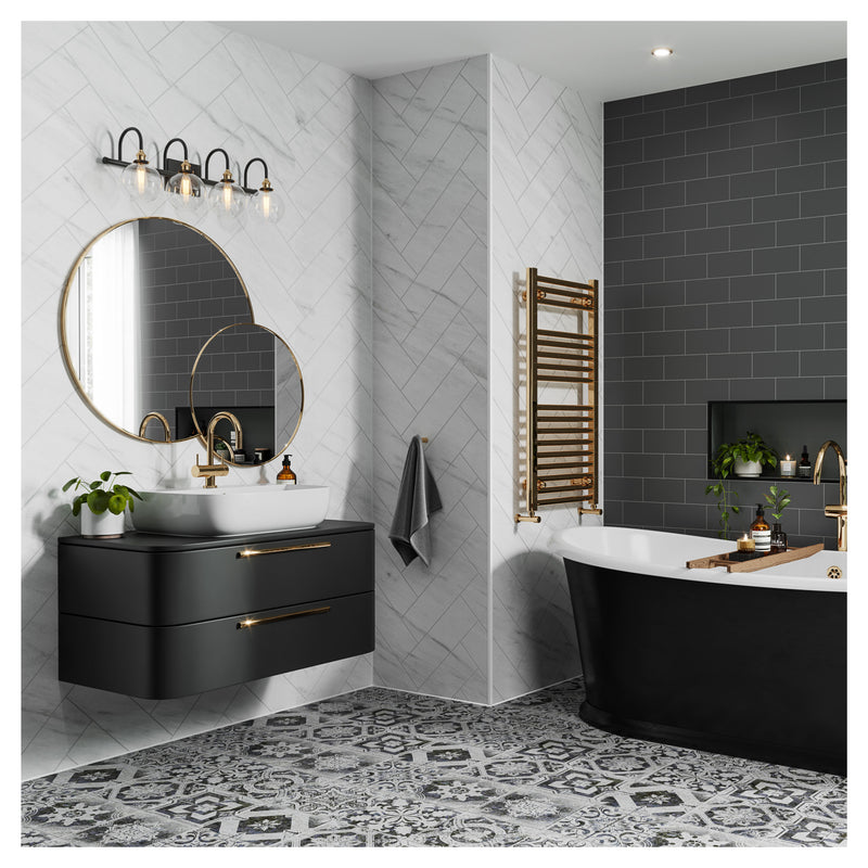 Levanto Marble Herringbone Tile | Multipanel Bathroom Wall Panels