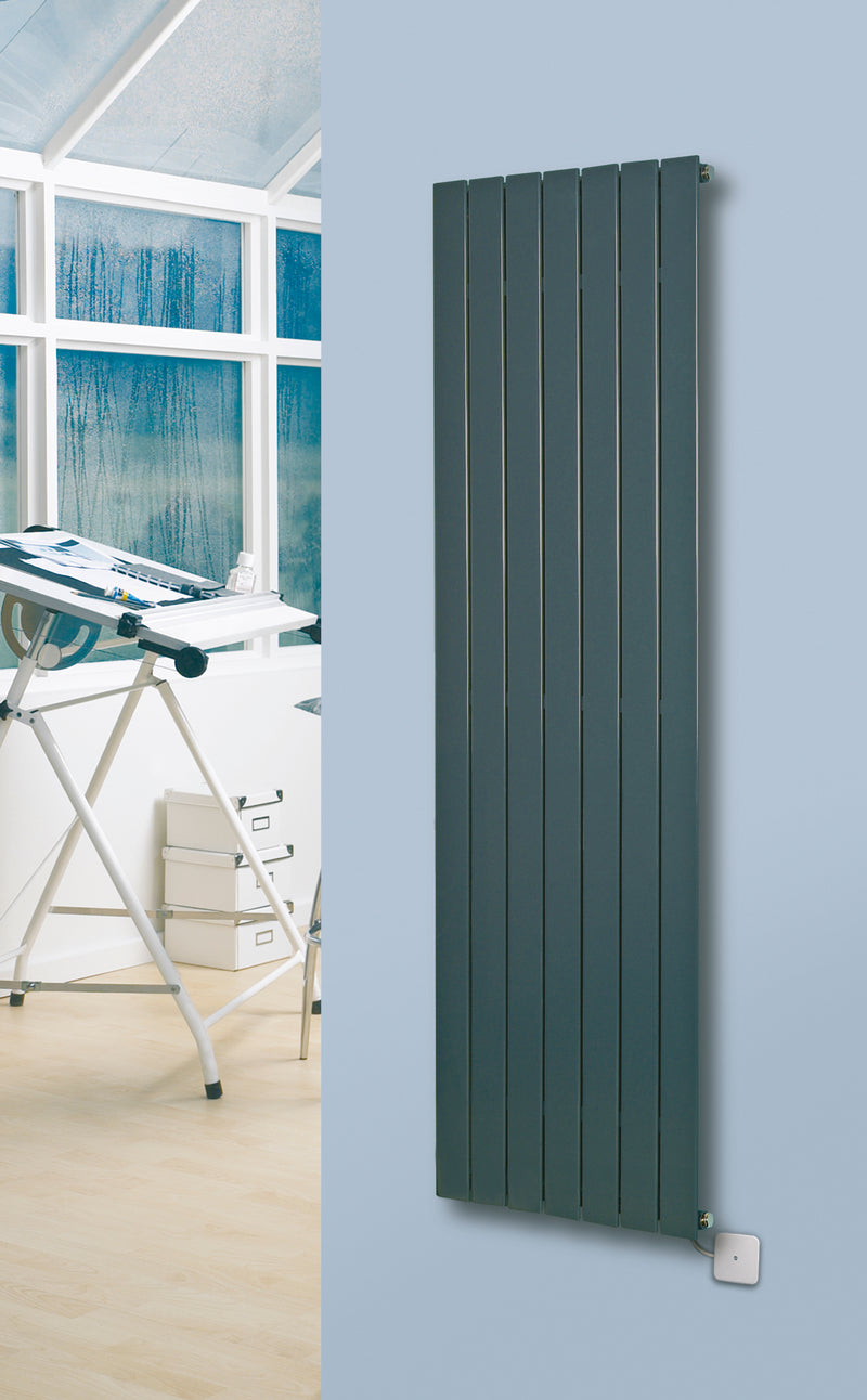 Eucotherm Mars Electro Single Vertical Radiator - Anthracite