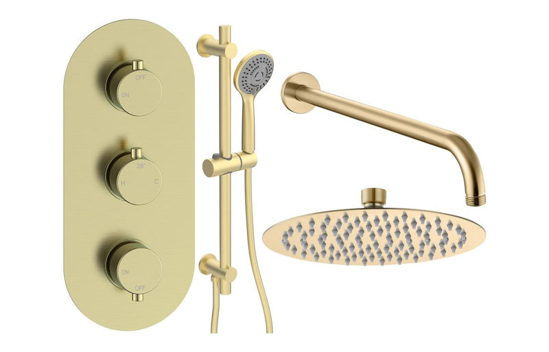 Mereva Brixham Round Shower Valve & Kit Pack 3