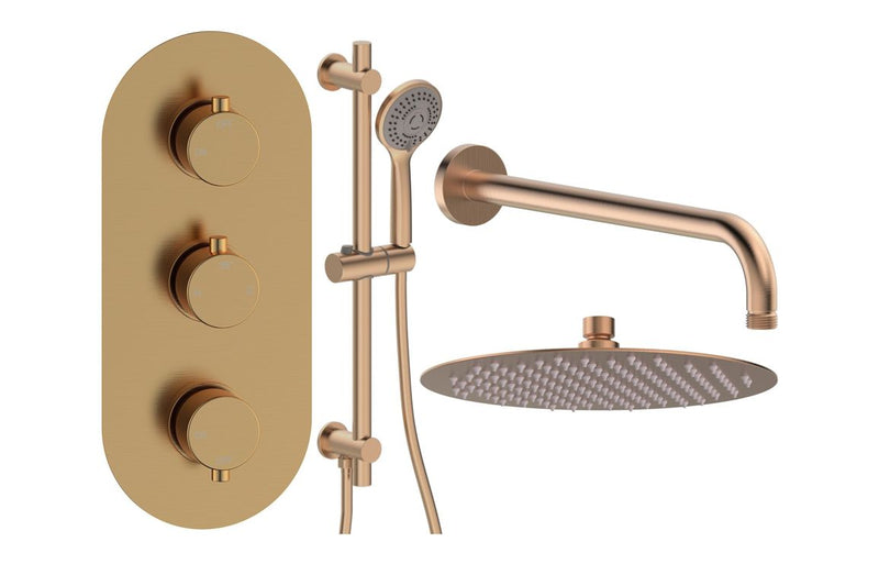 Mereva Brixham Round Shower Valve & Kit Pack 3