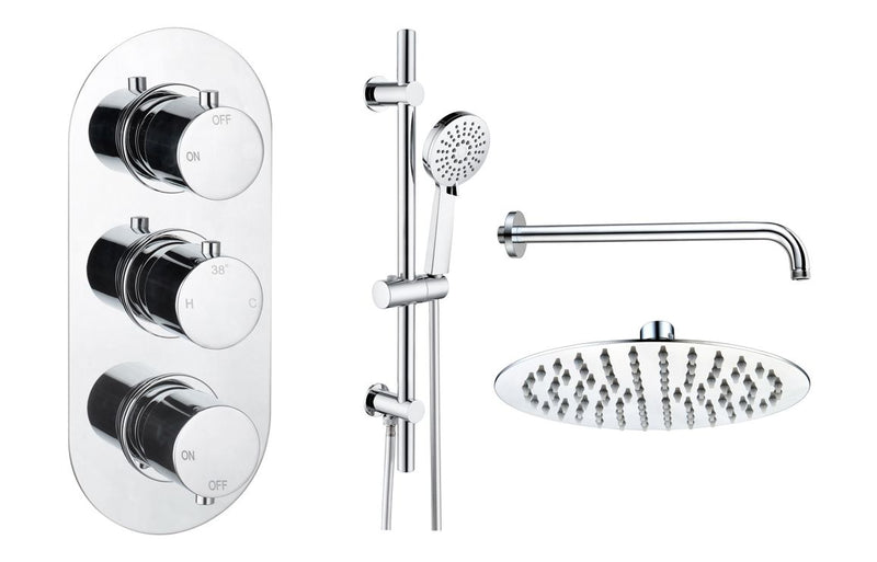 Mereva Brixham Round Shower Valve & Kit Pack 3