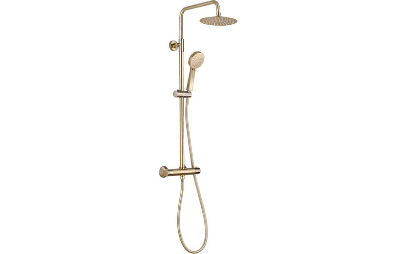 Mereva Brixham Round Thermostatic Bar Mixer w/Riser Kit