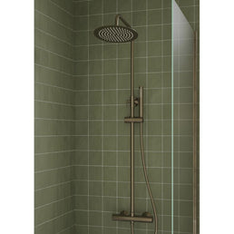 Mereva Brixham Round Thermostatic Bar Mixer w/Riser Kit