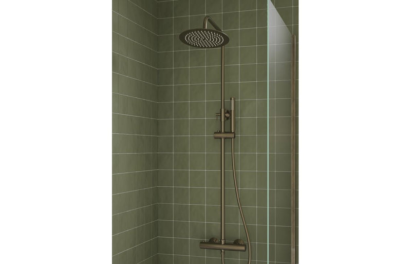 Mereva Brixham Round Thermostatic Bar Mixer w/Riser Kit