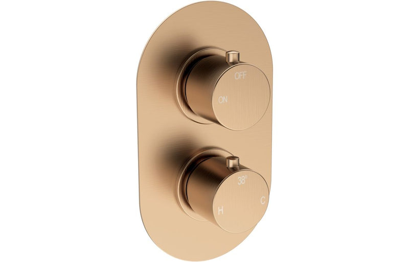 Mereva Brixham Thermostatic Single Outlet Twin Shower Valve