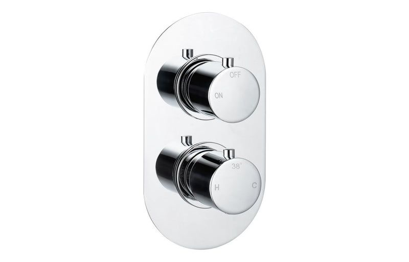 Mereva Brixham Thermostatic Single Outlet Twin Shower Valve