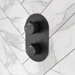 Mereva Brixham Thermostatic Single Outlet Twin Shower Valve