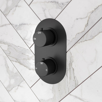 Mereva Brixham Thermostatic Single Outlet Twin Shower Valve