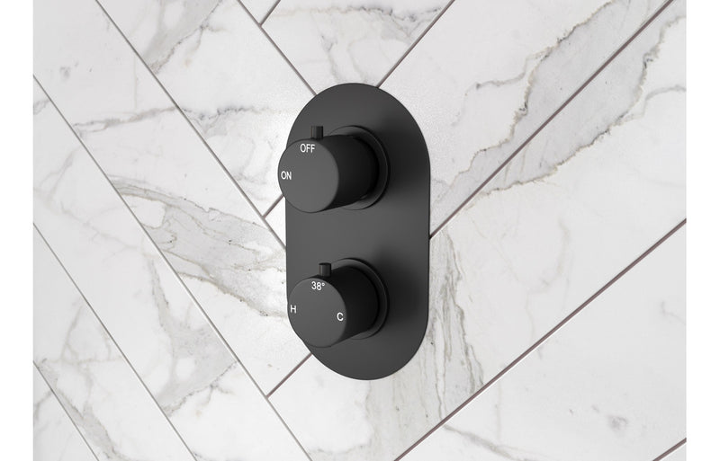 Mereva Brixham Thermostatic Single Outlet Twin Shower Valve