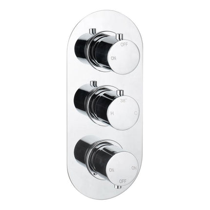 Mereva Brixham Thermostatic Three Outlet Triple Shower Valve