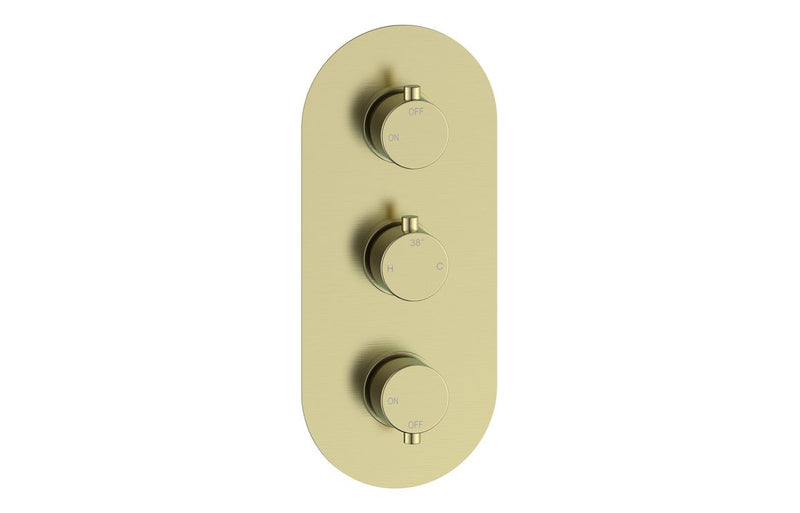 Mereva Brixham Thermostatic Two Outlet Triple Shower Valve