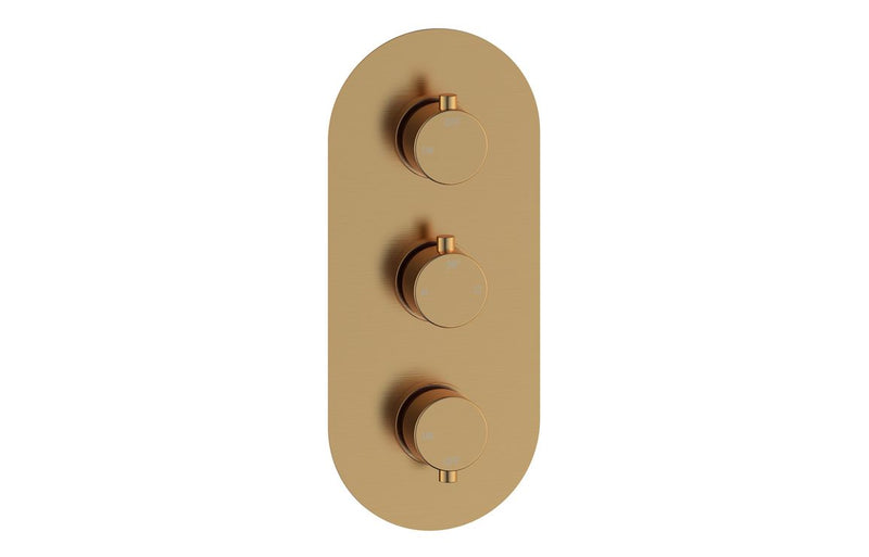 Mereva Brixham Thermostatic Two Outlet Triple Shower Valve