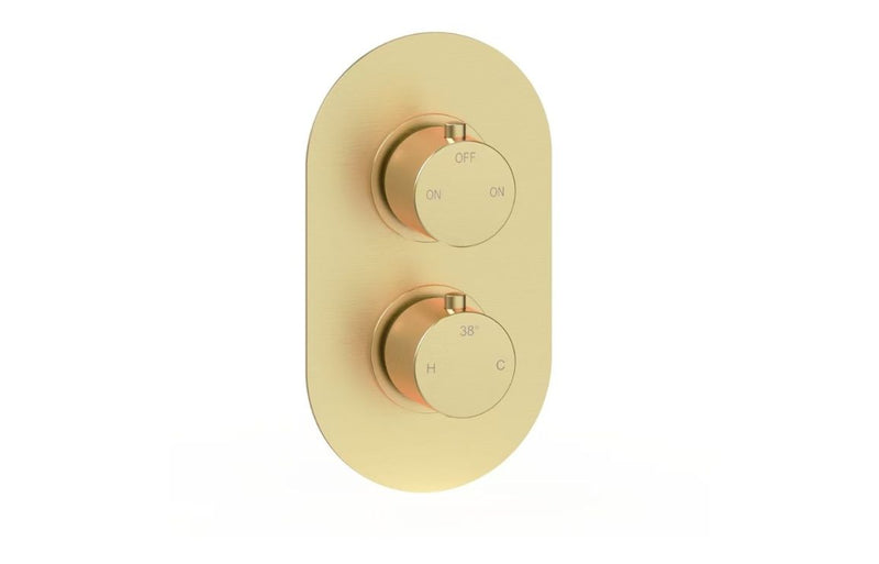 Mereva Brixham Thermostatic Two Outlet Twin Shower Valve