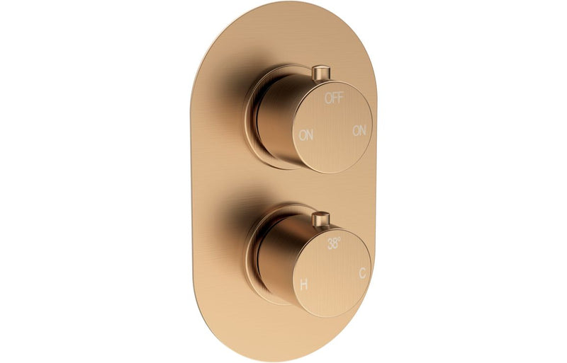 Mereva Brixham Thermostatic Two Outlet Twin Shower Valve