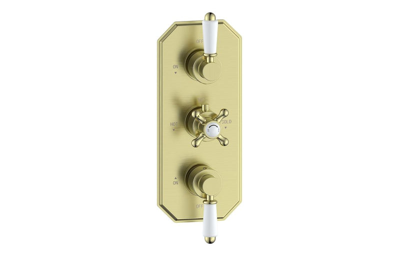 Mereva Budleigh Traditional Lever Thermostatic Two Outlet Shower Valve