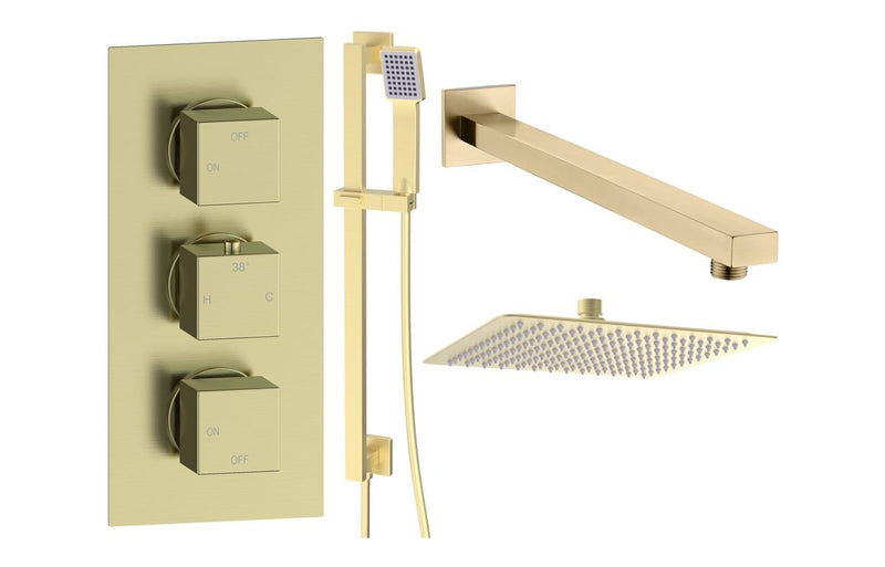 Mereva Newquay Square Shower Valve & Kit Pack 3