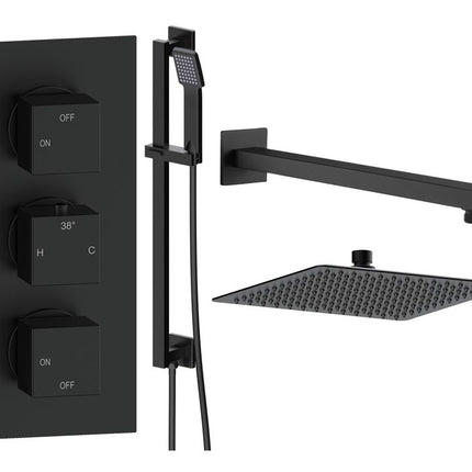 Mereva Newquay Square Shower Valve & Kit Pack 3