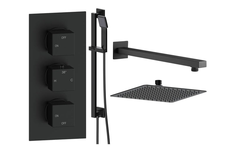 Mereva Newquay Square Shower Valve & Kit Pack 3