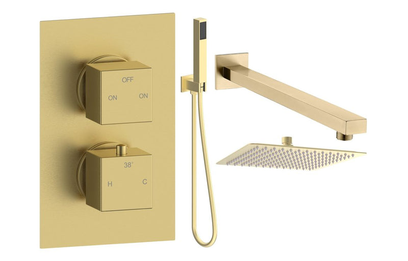 Mereva Newquay Square Shower Valve & Kit Pack 4