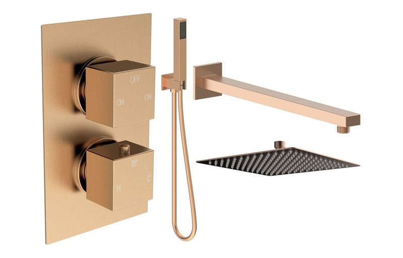 Mereva Newquay Square Shower Valve & Kit Pack 4