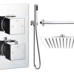 Mereva Newquay Square Shower Valve & Kit Pack 4