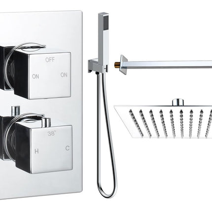 Mereva Newquay Square Shower Valve & Kit Pack 4