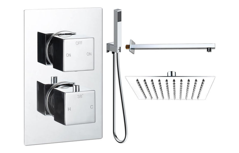 Mereva Newquay Square Shower Valve & Kit Pack 4