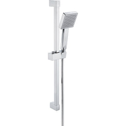 Mereva Newquay Square Slider Rail Kit & Single Mode Handset - Chrome