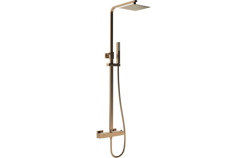 Mereva Newquay Square Thermostatic Bar Mixer w/Riser Kit