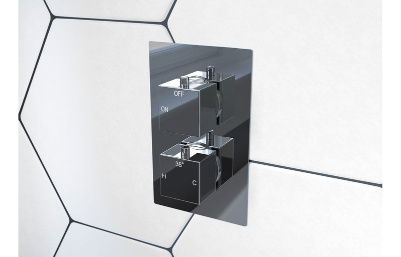 Mereva Newquay Thermostatic Single Outlet Twin Shower Valve