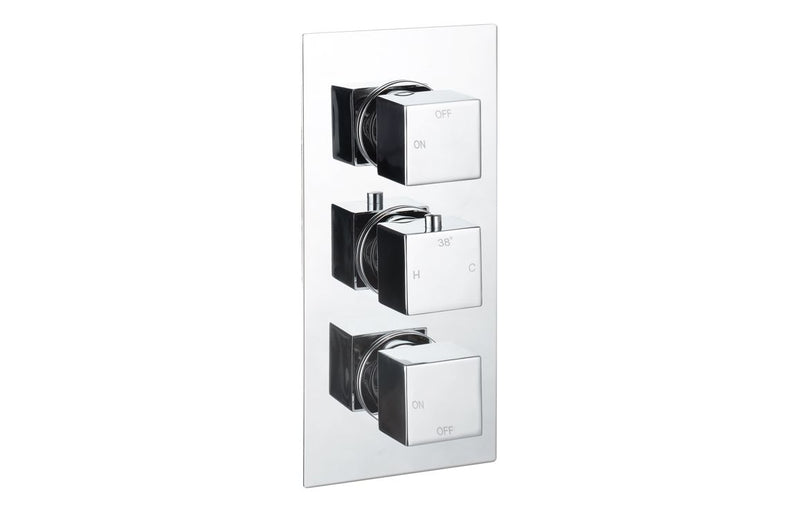 Mereva Newquay Thermostatic Two Outlet Triple Shower Valve
