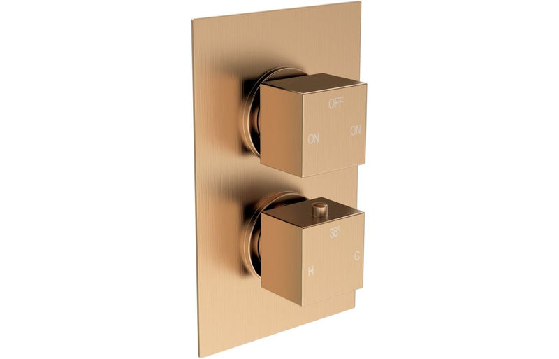 Mereva Newquay Thermostatic Two Outlet Twin Shower Valve