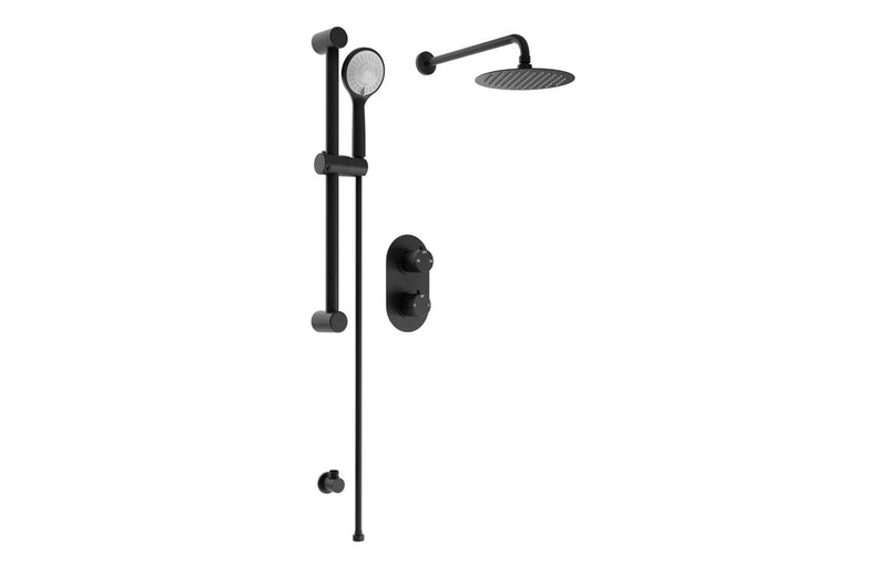 Mereva Round Concealed Valve Head with Riser Kit and Drench Head/Arm