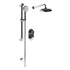 Mereva Round Concealed Valve Head with Riser Kit and Drench Head/Arm