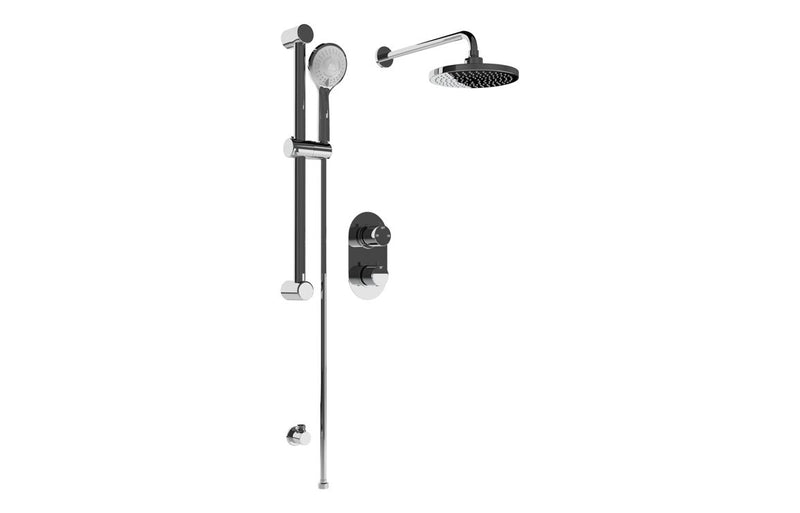 Mereva Round Concealed Valve Head with Riser Kit and Drench Head/Arm